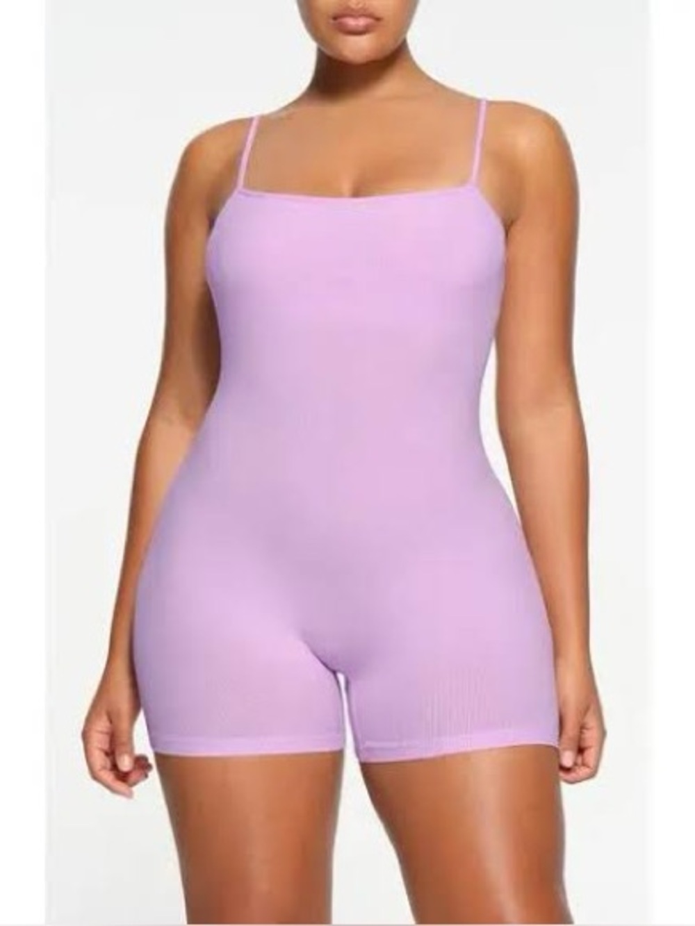 SKIMS Sugar Plum (lavender) Ribbed Stretch Bodysuit Romper Medium NWT
